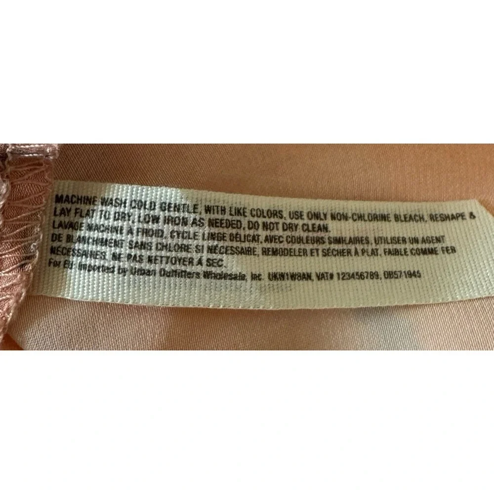 Intimately Free People Cassie Maxi Slip Dress Large Satin Peach Floral Backless - Picture 7 of 12